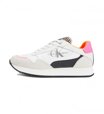 Calvin Klein Sneakers Retro Runner 3 in pelle bianche, multicolori