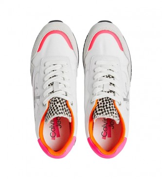 Calvin Klein Retro Runner 3 ténis de couro branco, multicolor