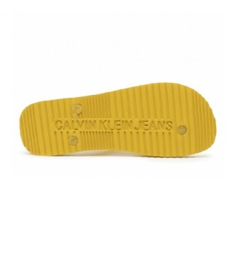 Calvin Klein Sandales de plage monogramme jaune