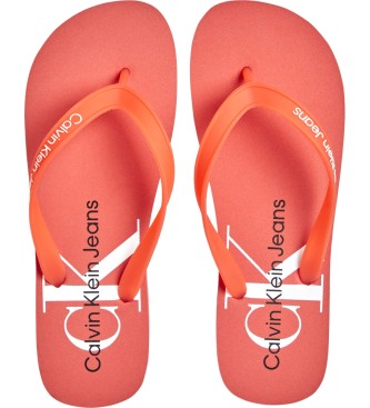 Calvin Klein Jeans Sandales de plage monogramme orange