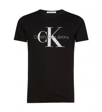 Calvin Klein T-shirt con monogramma stagionale nera