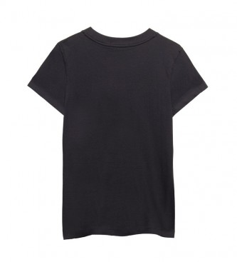 Calvin Klein T-shirt nera con monogramma stagionale