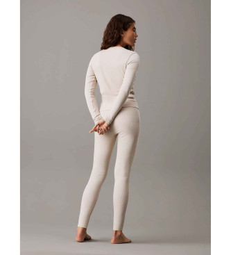 Calvin Klein Completo maglietta lounge e leggings - Modern Rib beige 