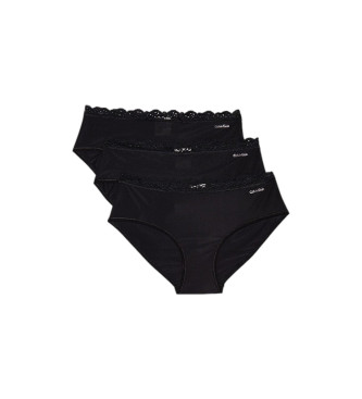 Calvin Klein Set de 3 braguitas Hipster - Micro Stretch negro