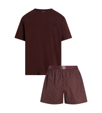 Calvin Klein Maroon zomerpyjamaset