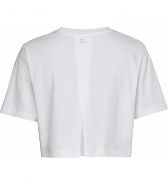 Calvin Klein Camiseta Cropped Manga Corta blanco
