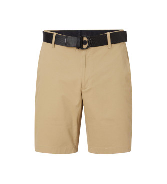 Calvin Klein Shorts Slim Fit con cinturn de sarga beige