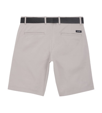 Calvin Klein Slim fit-shorts med midjeresr i gr twill