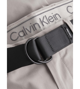 Calvin Klein Slim fit-shorts med midjeresr i gr twill