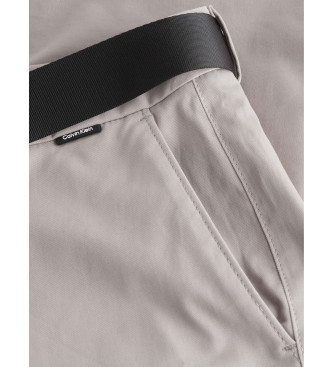 Calvin Klein Shorts Slim Fit con cinturn de sarga gris
