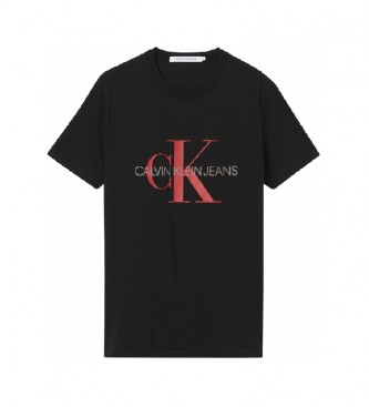 Calvin Klein T-shirt slim con monogramma in cotone biologico J30J317065 nero