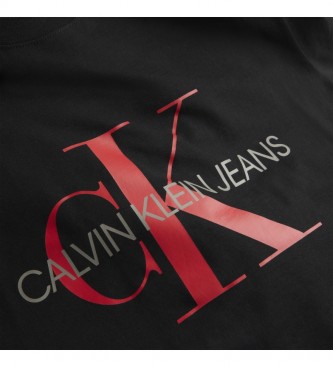 Calvin Klein T-shirt slim con monogramma in cotone biologico J30J317065 nero