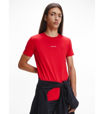 Calvin Klein T-shirt slim in cotone biologico - CK The Basics rosso