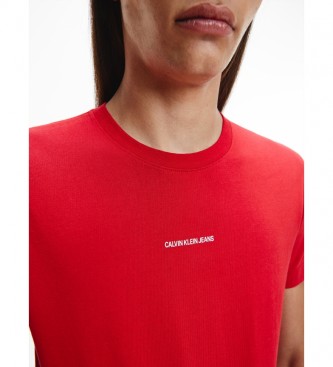 Calvin Klein T-shirt slim in cotone biologico - CK The Basics rosso