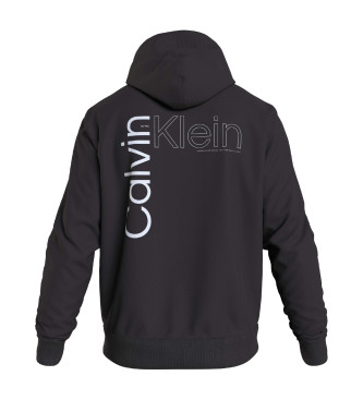 Calvin Klein Sweatshirt met schuin ruglogo zwart