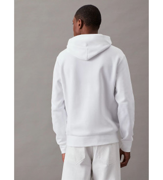 Calvin Klein Sweatshirt com capuz em polister reciclado branco