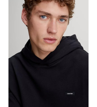 Calvin Klein Bombažna jopa s kapuco iz flisa Black
