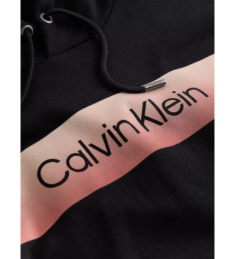 Calvin Klein Sweatshirt med linert logo p brystet, sort