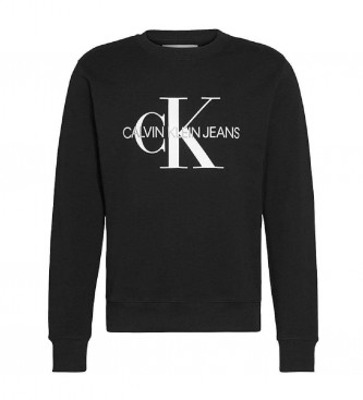 Calvin Klein Jeans Blusa de moletom com monograma central preta