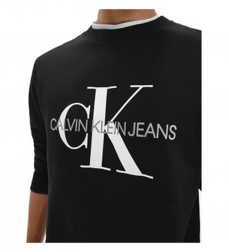 Calvin Klein Jeans Blusa de moletom com monograma central preta
