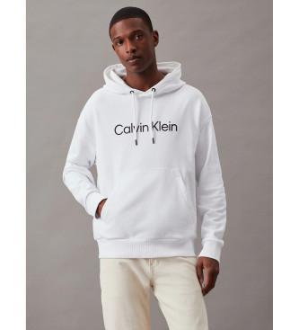 Calvin Klein Sweatshirt aus Baumwollfleece mit Kapuze und weiem Logo