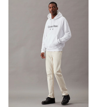 Calvin Klein Felpa bianca Hero Logo Comfort