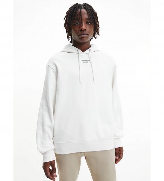 Calvin Klein Jeans Sweat-shirt  capuche blanc ample