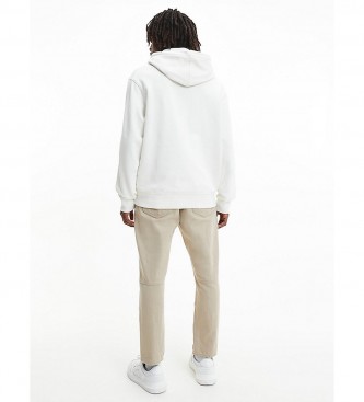 Calvin Klein Jeans Loose white hooded sweatshirt
