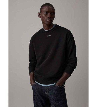 Calvin Klein Sweat baggy noir en modal et polaire