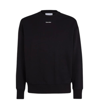 Calvin Klein Sort baggy sweatshirt i modal og fleece