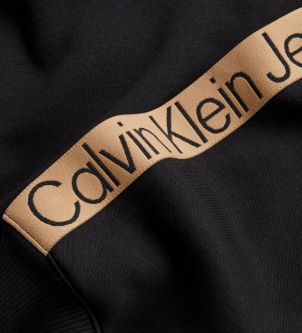 Calvin Klein Jeans Manga de camisola com logótipo Sweatshirt Manga de fita preta