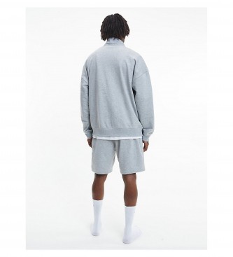 Calvin Klein Camisa de suor L/S Quarto Zip cinzento