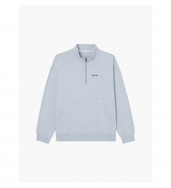 Calvin Klein Camisa de suor L/S Quarto Zip cinzento
