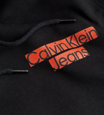 Calvin Klein Jeans Sweatshirt Logotipo Blocked Seasonal Blocked preto