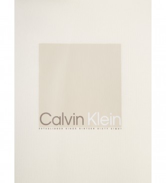 Calvin Klein Felpa beige con logo quadrato
