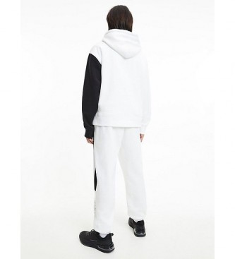Calvin Klein Jeans Sweat-shirt Stacked Colorblock blanc