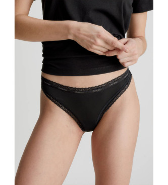 Calvin Klein Tanga preta Bottoms Up