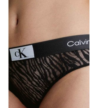 Calvin Klein Perizoma in pizzo nero CK96
