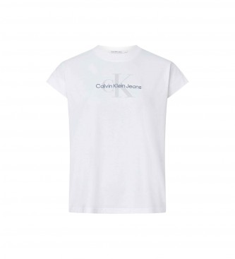 Calvin Klein T-shirt monologo rilassata bianca
