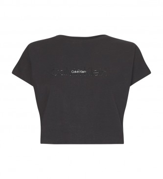 Calvin Klein Top Crop logotipo negro