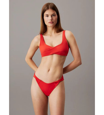 Calvin Klein Top de Bikini Structured Twist rojo