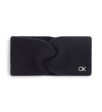 Calvin Klein Cerchietto nero in misto lana e cashmere