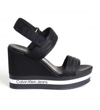 Calvin Klein Wedge wedge sandals black - Wedge height 11cm 