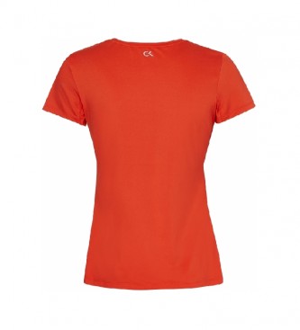 Calvin Klein T-shirt sportiva con logo elasticizzato arancione