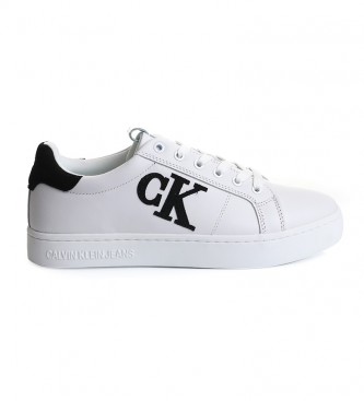 Calvin Klein Cupsole Sapatos de couro de renda brancos