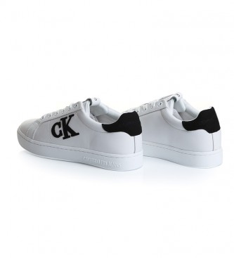 Calvin Klein Cupsole Sapatos de couro de renda brancos