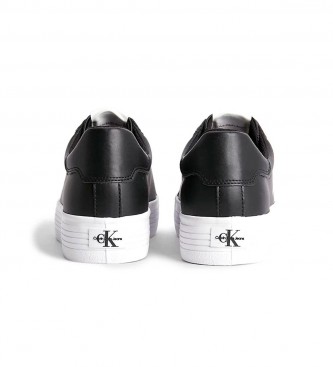Calvin Klein Jeans Vulc Flatform sapatos de couro preto