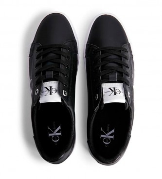 Calvin Klein Jeans Vulc Flatform sapatos de couro preto