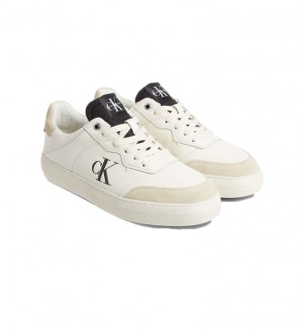 Calvin Klein Cupsole Lace Up beige leather sneakers