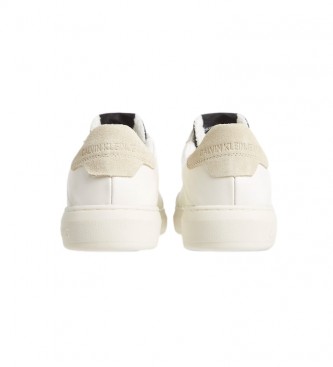 Calvin Klein Cupsole Lace Up beige leather sneakers